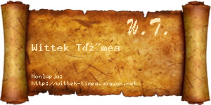 Wittek Tímea névjegykártya